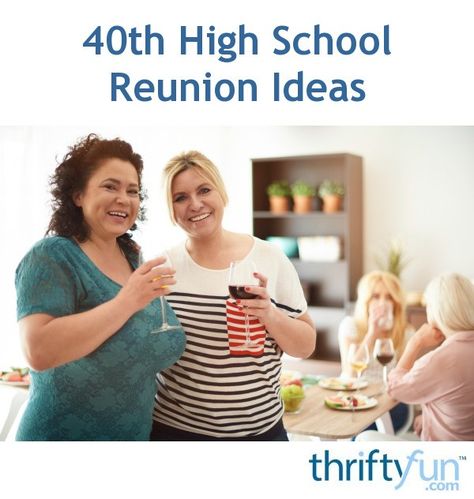 Planning a reunion can be a lot of work but fun and exciting too. Do your research and perhaps seek donations for prizes from businesses in your community. This is a guide about 40th high school reunion ideas. Class Reunion Picnic Ideas, 40th High School Reunion Decorations, Class Reunion Swag Bag Ideas, Planning A High School Reunion, 40 Year High School Reunion Ideas, 40th Reunion Ideas High Schools, 40 Year Class Reunion Ideas, 40th Class Reunion Ideas 1984, 40th High School Reunion Ideas