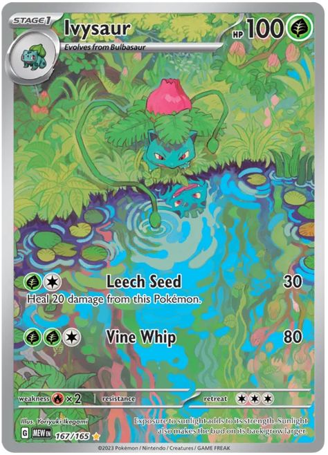 Ivysaur - Scarlet & Violet - 151 #167 Pokemon Full Art, Vine Whip, Original 151 Pokemon, 151 Pokemon, Cool Pokemon Cards, Pokemon Nintendo, Scarlet Violet, Collectible Trading Cards, Pokemon Trading Card Game