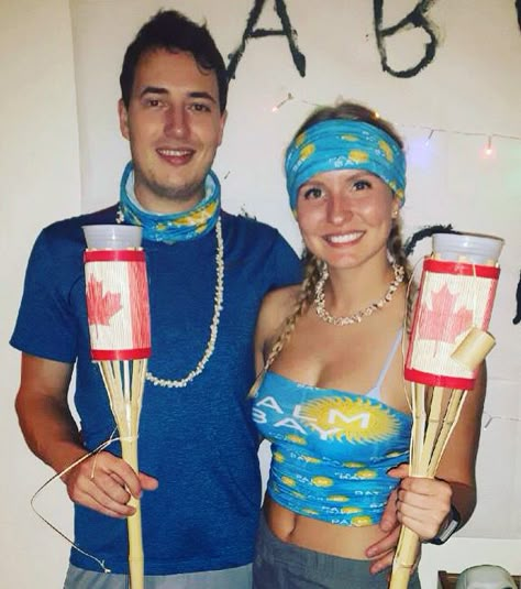 Halloween Couple Costume Creative Survivor Fun Creative & Cute - DIY Survivor Contestant Costume, Survivor Costume Diy, Survivor Halloween Costume, Survivor Birthday Party, Survivor Costume, Survivor Party Games, Survivor Outfit, Survivor Theme, Survivor Contestants