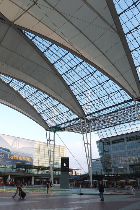 Munich Airport Center | Murphy&Jahn, 1999 | aquillar | Flickr Visit Munich, Munich Airport, Moving To Germany, Beer Hall, Hall Of Mirrors, Airports Terminal, Neuschwanstein Castle, Munich Germany, Beer Garden