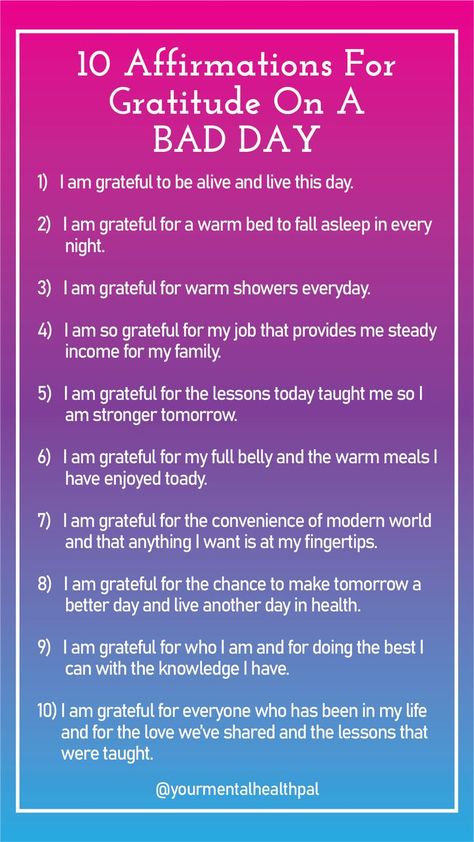 10 Affirmations For Gratitude On A Bad Day Bedtime Gratitude Affirmations, New Years Affirmations Mantra, Gratitude Affirmations For Health, Daily Affirmations For Coworkers, Affirmations Gratitude Thankful For, I Am Greatful Quotes Gratitude, Morning Gratitude Journal Prompts, Affirmations For Security, Universe Affirmations Gratitude