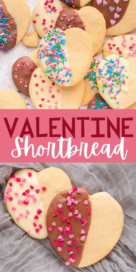 Heart Cut Out Cookies, Cutout Shortbread Cookies, Valentine Shortbread Cookies, Shortbread Valentine Cookies, Heart Shaped Jam Cookies Recipe, Heart Shaped Cookies With Jam, Valentine Shortbread Cookies Heart, Valentine's Desserts, Easy Shortbread Cookie Recipe