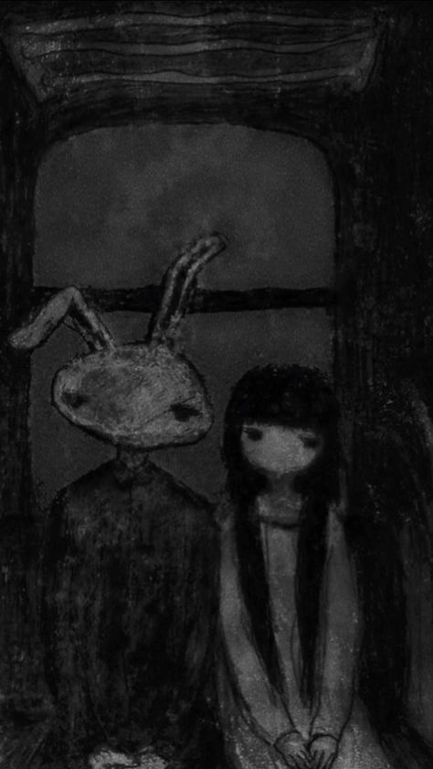 Creepy Cute Aesthetic Pfp, Weird Art Inspiration, Cute Creepy Wallpaper, Dreamcore Drawing Ideas, Dark Asethics, Dark Scary Background, Weird Art Wallpaper, Weird Art Sketches, Moth Aesthetic