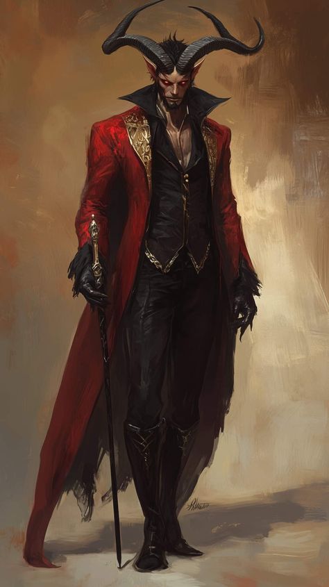 Dnd Demons Art, Dnd Devil Art, Sci Fi Demon, Dnd Devil, Fantasy Demon Art, Demon Dnd, Devil Character, Red Demon, Dnd Monster