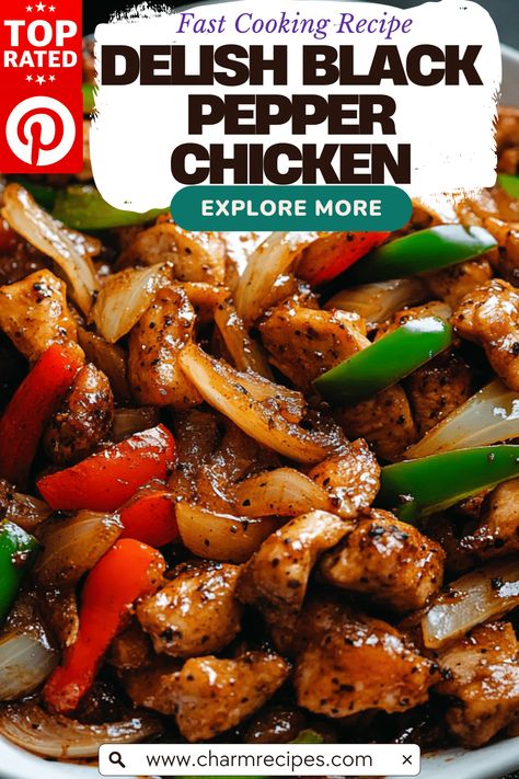 Black Pepper Chicken One Pot Black Pepper Chicken Recipe, Chicken Dinner Ideas Asian, Chinese Buffet Black Pepper Chicken, Healthy Black Pepper Chicken Recipe, Crock Pot Black Pepper Chicken, Black Peppered Chicken, Thai Black Pepper Chicken, Keto Black Pepper Chicken, Peppered Chicken Chinese