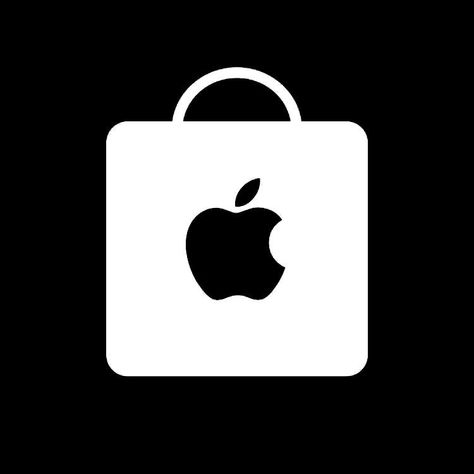 Apple Store Black Icon, Apple Store Icon Aesthetic, App Icon Apple Store, Apple Store Icon, Silver Iphone Wallpaper, Background Widget, App Themes, All Apps Icon, Apple Logo Design