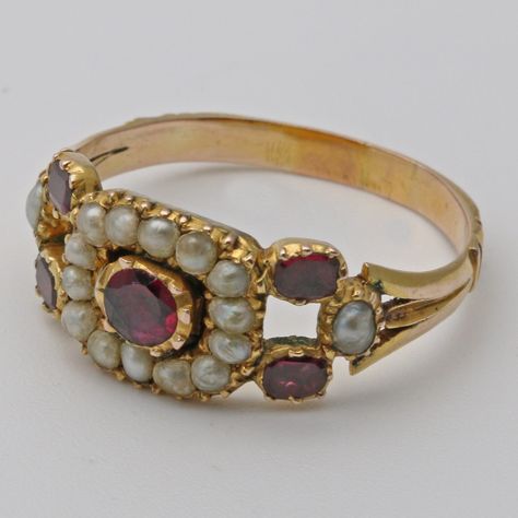 Georgian Pearl Ring, Indian Wedding Rings, Pearl Gold Ring, Sunburst Ring, Georgian Ring, Diy Jewelry Rings, Georgian Jewelry, Edwardian Jewelry, Antique Ring