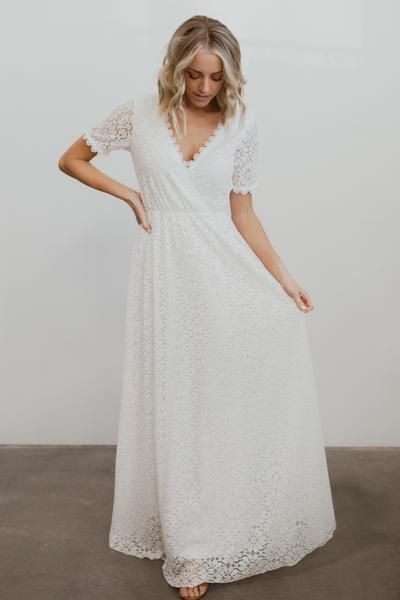 Venice White Lace Maxi Dress XSmall | Baltic Born Dresses For Engagement Pictures, Vowel Renewal, Tea Dresses, Renewal Ceremony, Shower Dress, White Lace Maxi Dress, White Lace Maxi, Maxi Dress White, Baltic Born