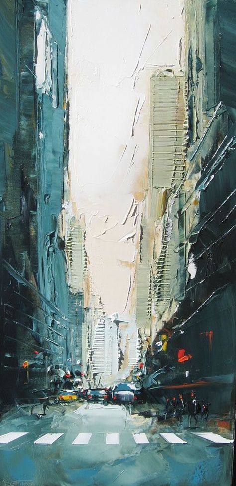 Abstract City, City Lifestyle, Kunst Inspiration, Soyut Sanat Tabloları, City Painting, Palette Knife Painting, Modern Art Paintings, Wow Art, City Street