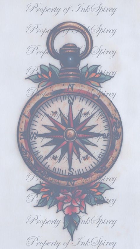 Traditional Compass Tattoo Design Compass Artwork, Traditional Compass Tattoo, Mom Drawing, Traditional Style Tattoo, Compass Tattoo Design, Style Tattoo, Tattoo Design Book, Compass Rose, Rib Tattoo