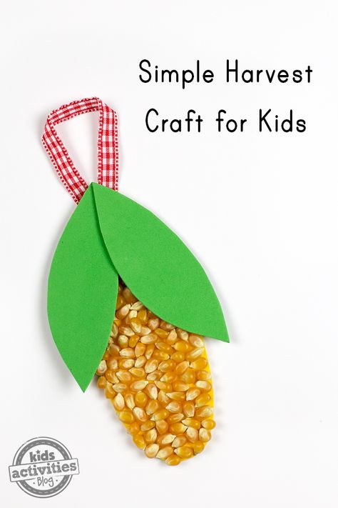 Fall is the perfect season for kids to create a Simple Harvest Craft for Kids. This craft helps develop fine-motor skills and is perfect for school or home! Ear Of Corn Preschool Craft, Farmer Crafts For Preschool, Harvest Crafts Kids, Farmer Craft Preschool, August Fruit, Harvest Crafts For Kids, Fall Harvest Crafts, Harvest Crafts, November Crafts