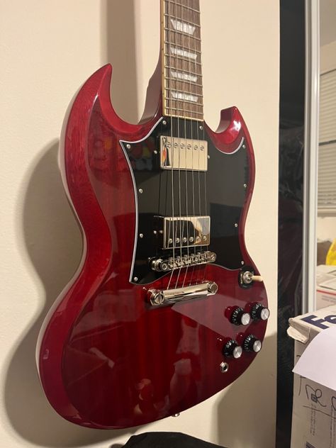 Dream Guitar, Sg Guitar, Epiphone Sg, Red Electric Guitar, Red Guitar, Epiphone Guitars, Guitar Obsession, Cool Electric Guitars, Gibson Sg