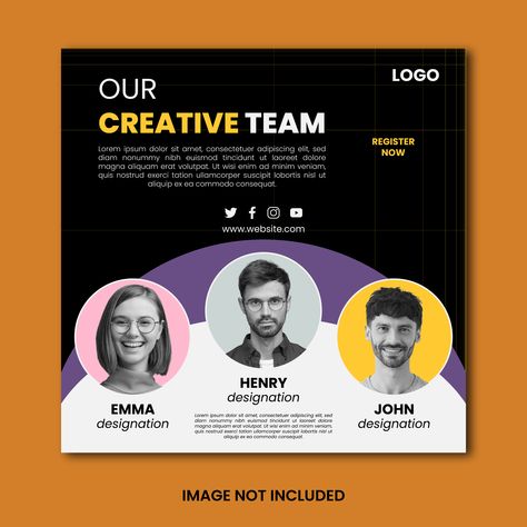 Download this Premium Vector File about Creative team social media post template, and discover more than 74 Million Professional Graphic Resources on Freepik. #freepick #creaticeteam #creativeteamsocialmediapost #teamsocialmediapost #team #marketingagencypost Social Media Post Template, Creative Team, Post Templates, Media Post, Digital Marketing Agency, Marketing Agency, Vector File, Social Media Post, Premium Vector