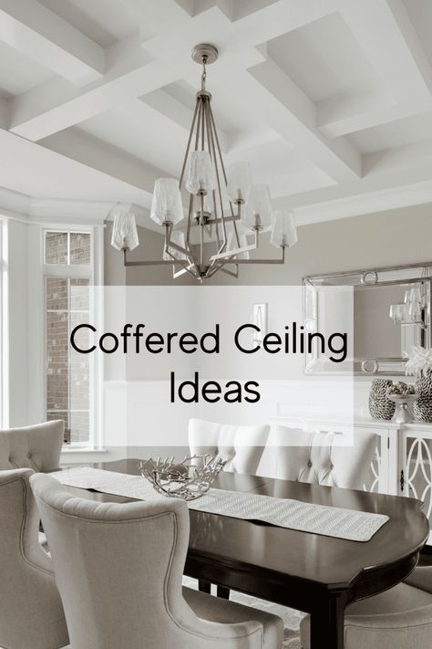 Coffered Ceilings for Family Room - My Modern White Farmhouse White Coffered Ceiling, Coffered Ceiling Paint, Coffered Ceiling Lighting, Modern Coffered Ceiling, Painted Coffered Ceiling, Coffered Ceiling Family Room, Coffered Ceiling Dining Room, Faux Coffered Ceiling, Wood Coffered Ceiling