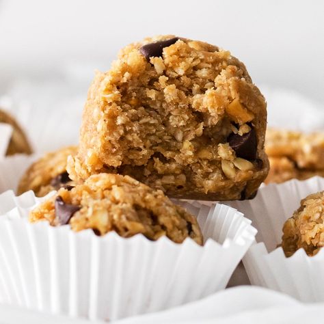 Peanut Butter Bliss Balls - Texanerin Baking Peanut Butter Bliss Balls, Salted Caramel Bliss Balls, Chocolate Bliss Balls, Apricot Bliss Balls Healthy, Pb&j Energy Balls, Healthy Peanut Butter Balls, Healthy Treats For Kids, Raw Snacks, Pistachio Butter