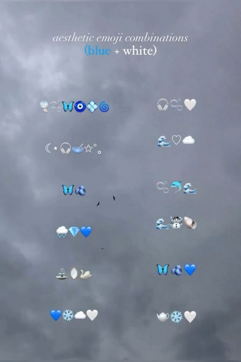 Emoji For Story Instagram, Art Emoji Combinations, Rain Aesthetic Emoji Combo, Cute Emoji Combinations For Boyfriend, Emoji Combinations Instagram Bio, Pretty Emoji Combos, Cute Captions For Instagram Stories, Blue Aesthetic Emoji Combo, Rainy Day Emoji Combo