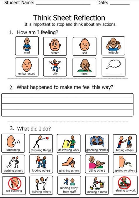 This Learning & School item by WildDandelionWishes has 215 favorites from Etsy shoppers. Ships from United States. Listed on Sep 12, 2024 Think Sheet, Social Emotional Learning Activities, Counseling Activities, Social Emotional Skills, Classroom Behavior, Emotional Skills, Self Reflection, Emotional Regulation, Social Stories