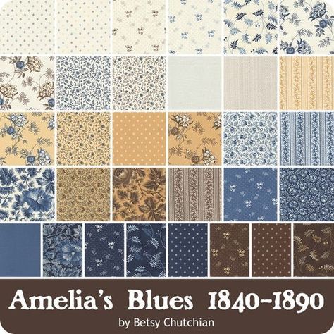 Amelia's Blues Charm Pack - by Betsy Chutchian for Moda - 752106695146 Betsy Chutchian, Charm Packs, Moda Charm Packs, Blue Charm, Fat Quarter Shop, Diy Holiday Decor, Charm Pack, Fat Quarter Bundles, Moda Fabrics