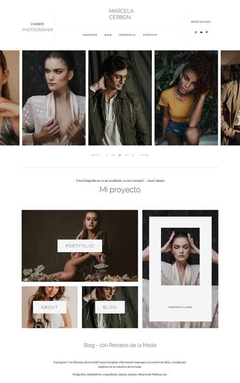 Any Fashion photographers or Portrait photographers using Flothemes?  We're fascinated 😍😍 by Marcela Cerbon's fashion photography and her GORGEOUS website built with LVY.  Take a full tour here: marcecerbon.com Fashion Photography Portfolio Layout, Photographer Website Design, Fashion Website Design, Photographer Design, Photography Portfolio Website, Photography Website Design, Design Portrait, Wedding Photography Website, Web Design Mobile