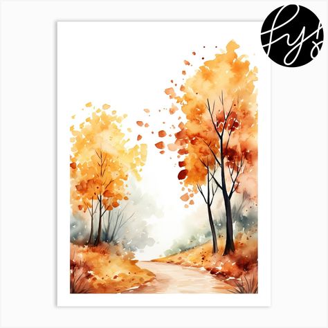 Painting Basics, Landscape Painting Watercolor, Fall Photography Nature, Watercolor Pencil Art, Blossom Painting, Tree Watercolor Painting, Thanksgiving Craft, Fall Trees, Watercolor Paintings For Beginners