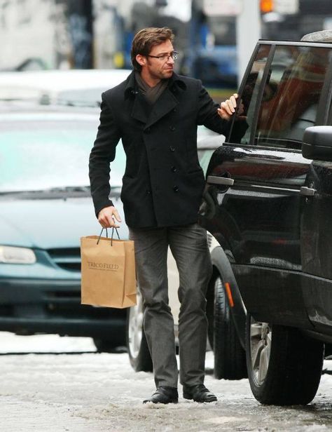 Wolverine Hugh Jackman, Natural Man, Boots Accessories, Mens Cuts, Mens Dress, Coat Outfits, Hugh Jackman, Mens Street Style, Star Fashion