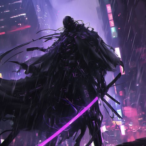 Cyberpunk Swordsman #ninja #demon #cool #characterdesign #fantastic #artwork #fantasy #aiart #digitalart #dailyart #artifialintelligence #digitalartist #midjourney #midjourneyart #conceptart #swordsman #cyberpunk Black Power Art, Power Art, Futuristic Armor, Dark Fantasy Artwork, Mystery School, Robot Concept, Ninja Art, Black Comics, Manga Couples