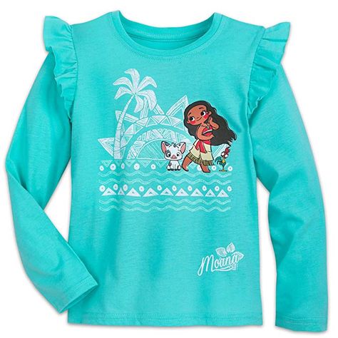 Amazon.com: Disney Moana Long-Sleeve T-Shirt for Girls Green: Clothing Hei Hei Chicken, Moana Pua, Theme Bedrooms, Screen Art, Diy Disney Shirts, Disney Clothes, Disney Moana, Shirts For Teens, Disney Merchandise