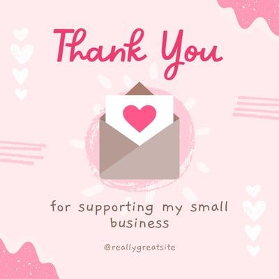 Pink Cute Thank You For Support My Small Business Instagram Post. #pink #pastel #thank #you #instagram #post #cute #support #small #business Business Instagram Post, Diy T Shirt Printing, Support Small Business Quotes, Small Business Week, Purse Display, Support My Small Business, Halloween Basket, Small Business Instagram, Small Business Quotes