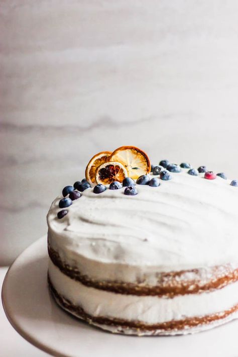 Lemon Blueberry Cake, Coconut Icing, Cream Icing, Blueberry Lemon Cake, Lemon Coconut, Blueberry Cake, Healthy Cake, Coconut Cake, Lemon Blueberry