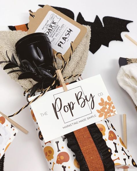 October Pop By Ideas For Realtors, Halloween Pop By, October Marketing Ideas, Fall Pop By Ideas, Halloween Pop Bys, Fall Pop Bys Real Estate, Pop Bys Real Estate, Marketing Gifts, Farming Ideas