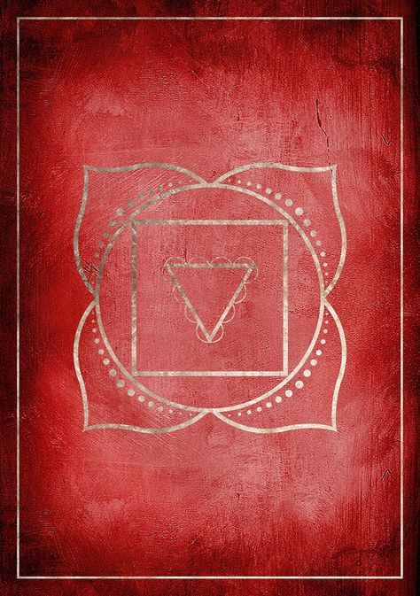 Root Chakra – ‘I Am’ The Root chakra (or Muladhara chakra) is the first of the… Root Chakra Art, Chakra Lotus, Antic Jewellery, Peaceful Meditation, The Root Chakra, Muladhara Chakra, Spiritual Paintings, Chakra Root, Transcendental Meditation