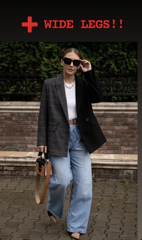 Work Outfit Street Style, Suit Street Style Women, Jeans Outfit With Blazer, Denim Work Outfits Women, Blazer Looks For Women, Blazer Jeans Outfit Women, Casual Blazer Outfit Women, Blazers With Jeans, Denim Blazer Outfit