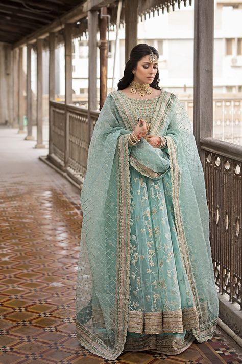 Mummy And Me Dresses, Pastel Anarkali Suits, Pastel Color Dress Wedding, Pastel Pakistani Outfit, Pakistan Wedding Dress, Blue Pakistani Bridal Dress, Pastel Color Dresses, Pakistan Kurti, Wedding Party Wear Dresses