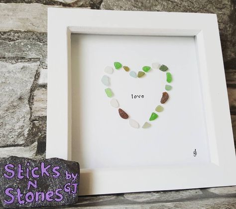 Sea Glass Wedding, Sea Glass Heart, Sea Glass Art Projects, Sister Wedding Gift, Seaglass Art, White Sea Glass, Glass Wedding, Glass Art Projects, Beach Glass Art