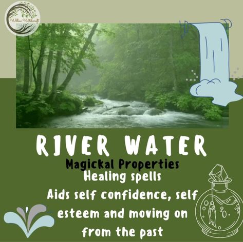 River Water Magick, River Spirits Witchcraft, Dew Water Witchcraft, River Water Witchcraft, Magick Waters, Folk Witchcraft, Weather Magic, Water Witchcraft, Nature Witchcraft