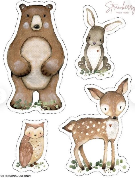 Woodland Free Printables Forest Animals, Forest Animals Illustration, Woodland Birthday Party, Woodland Bear, Woodland Birthday, Shower Bebe, Safari Baby Shower, Woodland Party, Baby Shower Food