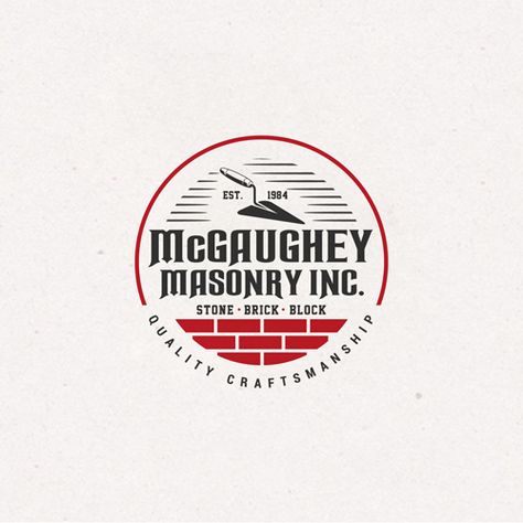 Masonry Logo Design required by McGaughey Masonry #AD, #Logo, #Ad, #Masonry, #Design, #McGaughey Masonry Logo Design, Masonry Design, Graphic Design Ideas, Brick Block, Ad Logo, Design Gallery, Fashion Website, Graphic Designs, Logo Design Contest