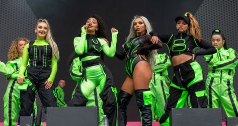 Little Mix Stage Outfits, Litte Mix, Bbc Radio 1, Rainbow Wall, Bbc Radio, Little Mix, Stage Outfits, Pop Star, Bbc