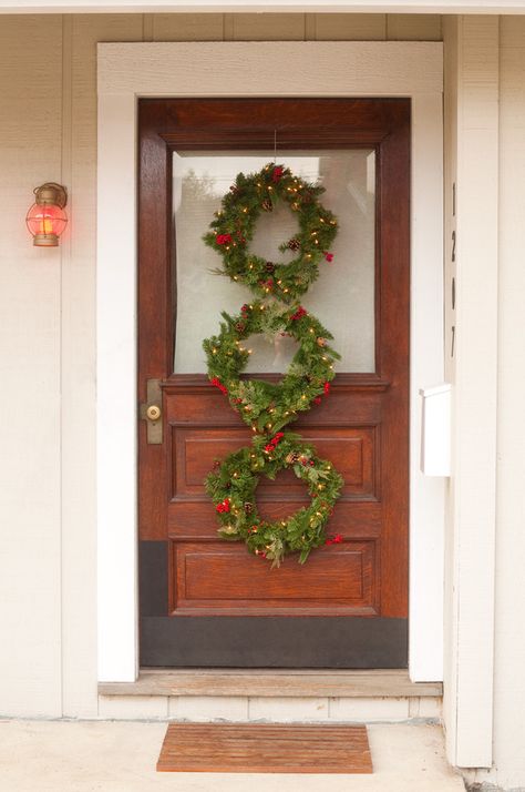 Christmas Wreath Trio, A Charlie Brown Christmas, Classic Wreath, Outdoor Wreaths, Brown Christmas, Wreath Hanger, Diy Workshop, Charlie Brown Christmas, Diy Wreaths