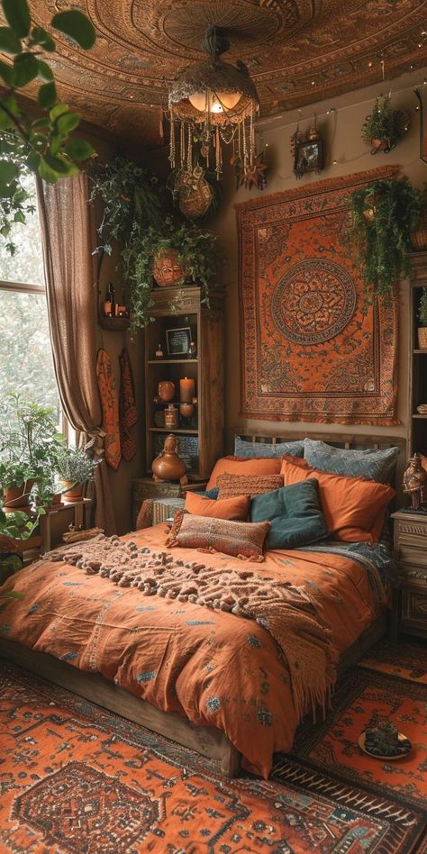 We all want to be proud of our humble abodes. But determining what color scheme and furniture best compliment a space can feel like a monstrous task when interior design just doesn’t come innately. Feminine Bedroom, Boho Style Bedroom, Casa Country, Bedroom Decor Inspiration, Bohemian Bedroom Decor, Cozy Room Decor, Bohemian Bedroom, Dream Room Inspiration, Bedroom Boho