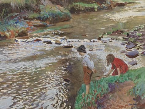 Dame Laura Knight - The two fishers - Richard Green Knight Paintings, Dame Laura Knight, Laura Knight, Edouard Manet, Camille Pissarro, English Artists, Paul Cezanne, Edgar Degas, New York Art