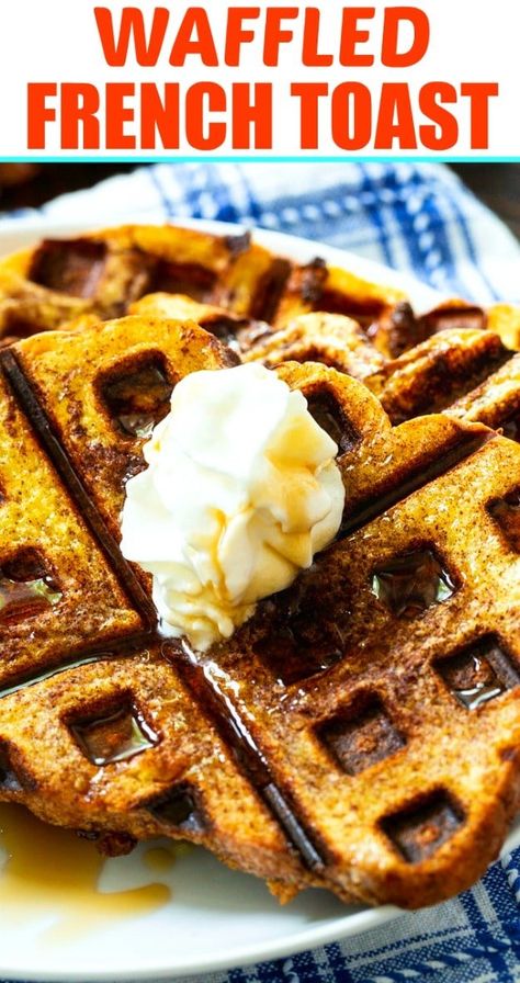 French Toast Waffle Iron, French Toast Waffles Recipe, Waffle French Toast, Crispy French Toast, French Toast Waffles, Cinnamon Swirl Bread, Foods With Iron, Make French Toast, Swirled Bread