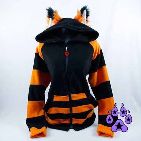 SALE 15 Off Pawstar STRIPEY Fox yip HOODIE you jacket anime cosplay... ($95) ❤ liked on Polyvore featuring mens and men's clothing Cheshire Cat Hoodie, Rave Halloween Costumes, Rave Halloween, Hoodie With Ears, Sick Clothes, Fox Hoodie, Mens Apparel, Turquoise Grey, Races Fashion