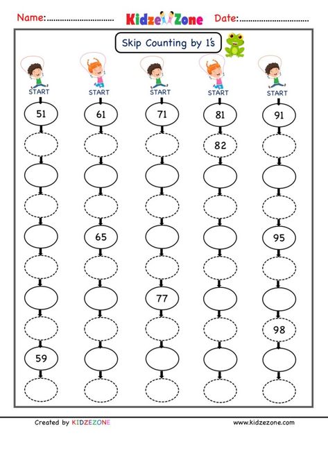 Grade 1 Math Worksheets, Grade 1 Math, Skip Counting Worksheets, Worksheet Math, Free Math Printables, Fun Math Worksheets, First Grade Math Worksheets, Free Printable Math Worksheets, Counting Worksheets