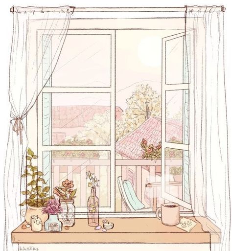 Colors Bedroom, Window Illustration, Window Drawing, Vaporwave Wallpaper, Vaporwave Art, Animation Artwork, Bedroom Designs, Cute Anime Wallpaper, Anime Scenery Wallpaper