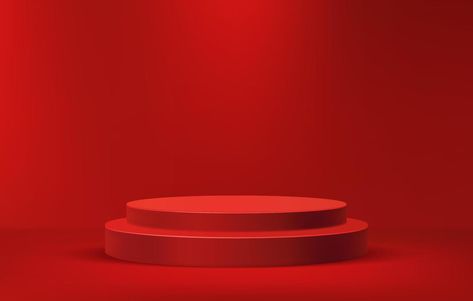 Podium stairs for product display on minimal scene, 3d red stage pedestal template Stage Lighting, Vector Photo, Vector Art, Stairs, Clip Art, Red