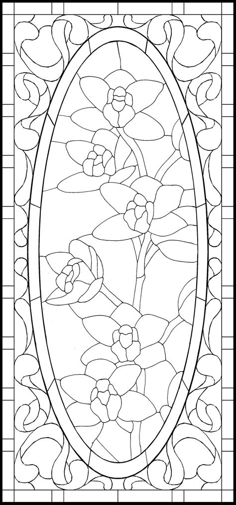 Free pattern Stained Glass Patterns Free Printables, Stained Glass Diy Projects, Glass Stencil, Free Stencils Printables, Stained Glass Flower, Glass Painting Patterns, Stained Glass Patterns Free, Painting Templates, Stained Glass Suncatchers