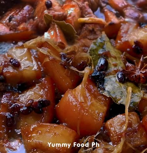 Pork Humba Recipe Bisaya Version (Braised Pork Belly) - Humba Bisaya Recipe, Humba Recipe Pork Filipino Food, Humba Recipe Pork, Bisaya Recipe, Humba Recipe, Pig Feet Recipe, Air Fryer Recipes Pork, Braised Pork Shoulder, Philippines Recipes