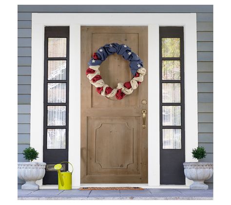 Celebrate your patriotism in a unique and rustic way with this Americana Stars and Stripes burlap wreath. Expertly crafted, this piece beautifully showcases an iconic red, white, and blue motif, making it an ideal decoration for a door, wall, or mantel during Fourth of July festivities. From seasonal celebrations to everyday display, this wreath adds a touch of Americana charm to any space. From Northlight.