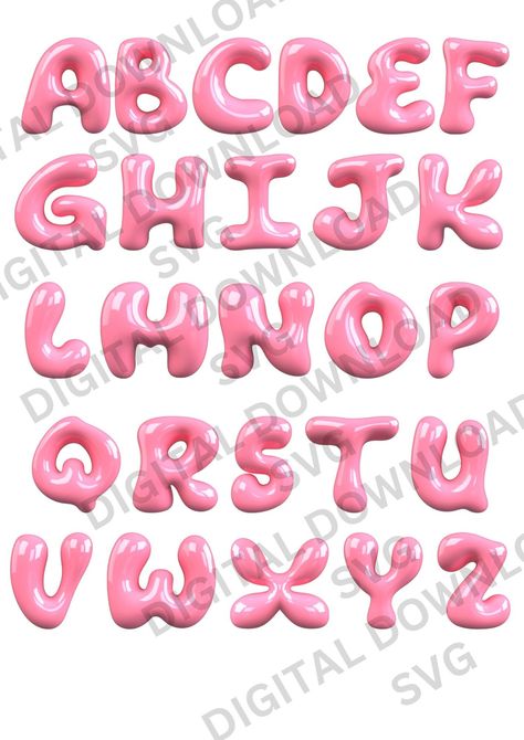 Delightful bubble fonts in pink for use in designs, logos, and other creative#bubblefont #funwithfonts #creativelettering #typographylove #fontobsessed Pink Bubble Letters, Y2k Fonts, Cute Fonts Alphabet, Bubble Letter Fonts, Pink Typography, Bubble Font, Pink Letters, Bubble Letter, Typography Love